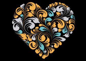 Ornamental Heart t shirt design online