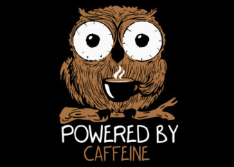 Powered By Caffeine t shirt illustration