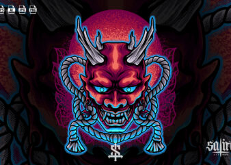 Devil Mask Japan Illustration