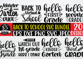 Back to school svg bundle t shirt template