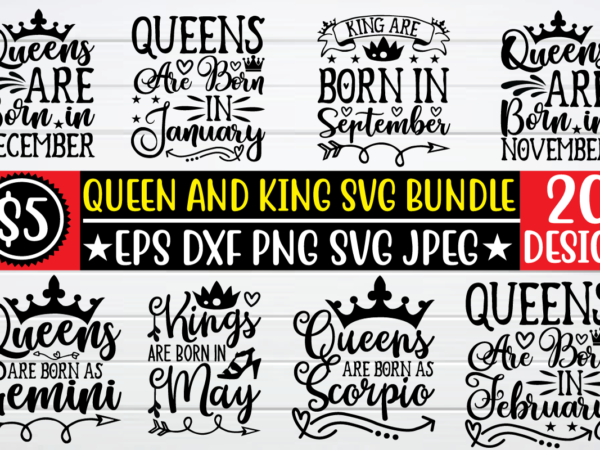 Queen and king svg bundle graphic t shirt