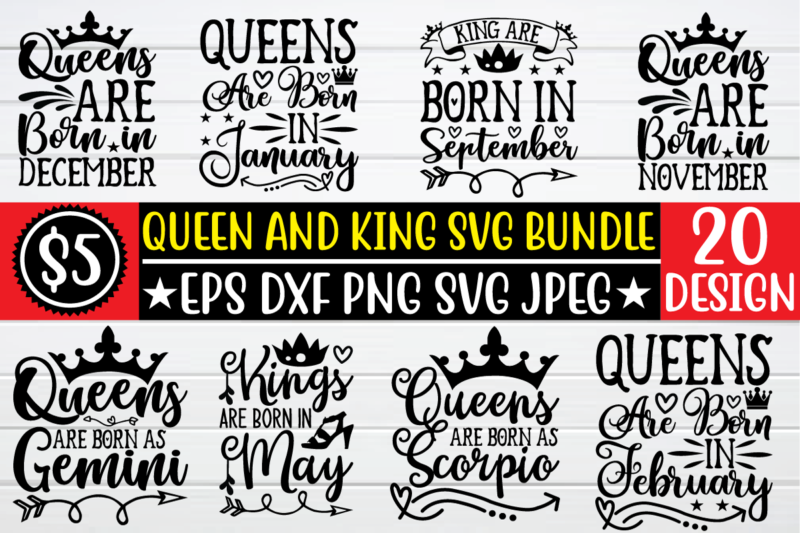 queen and king svg bundle graphic t shirt