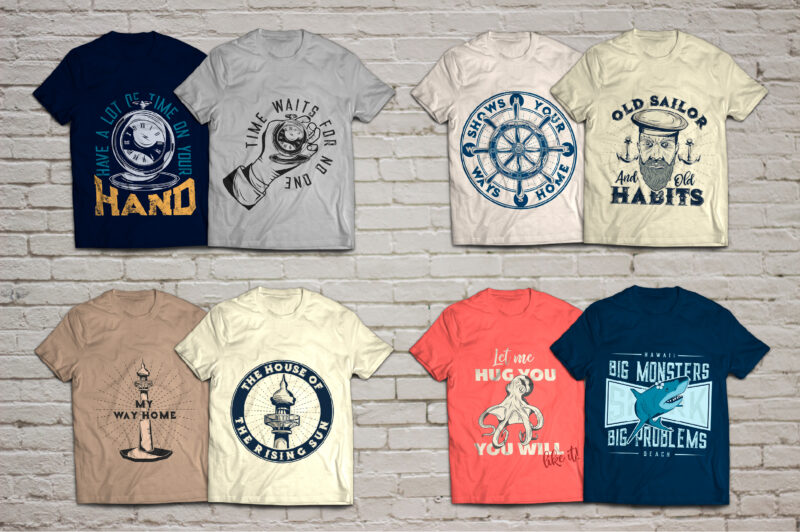 Marine t-shirt desings BUNDLE - Buy t-shirt designs