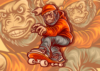 Skate monkey t-shirt design