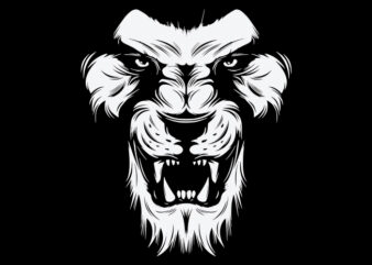 Snarling Lion t shirt template vector