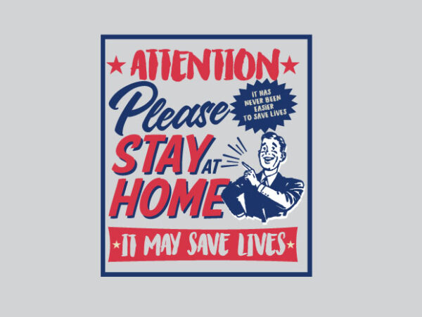 Stay home t shirt template vector
