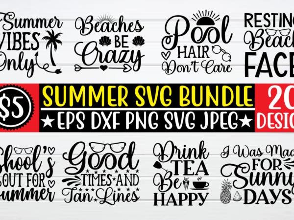 Summer-svg bundle t shirt vector illustration