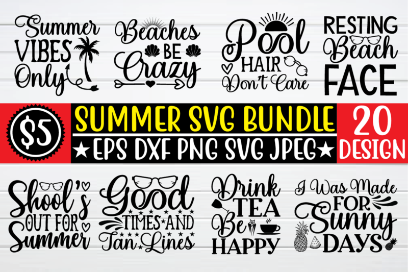 summer-svg bundle t shirt vector illustration