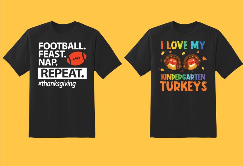 Thanksgiving Bundle Part 1 – 46 tshirt designs – 90% OFF