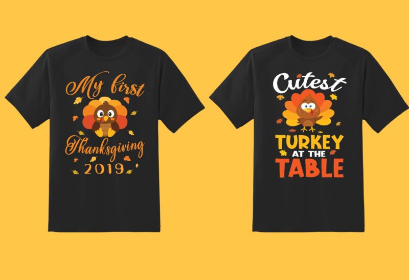 Thanksgiving Bundle Part 1 – 46 tshirt designs – 90% OFF