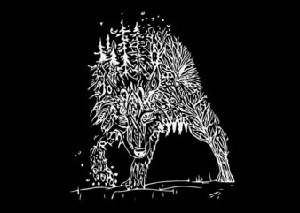 Nature Wolf T shirt vector artwork