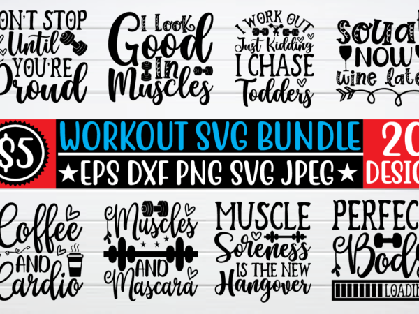 Workout svg bundle t shirt template