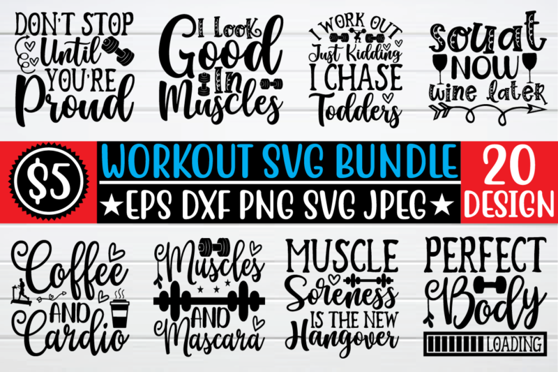 workout svg bundle t shirt template