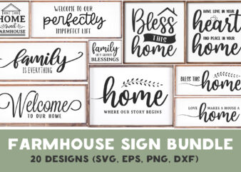 Farmhouse Sign Bundle, 21 Designs