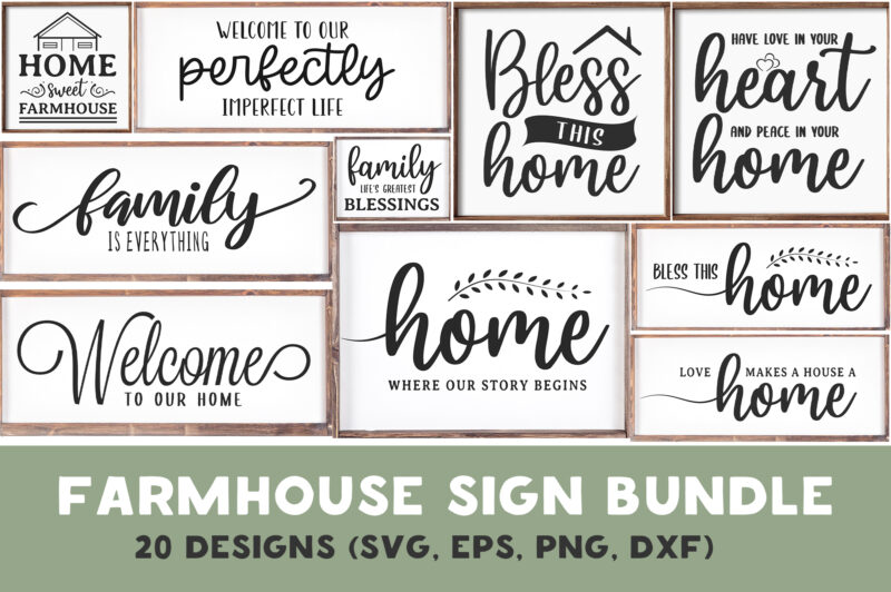 Farmhouse Sign Bundle, 21 Designs