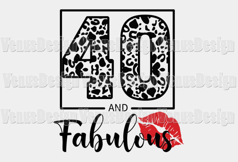 40 And Fabulous Birthday Leopard Print Editable Tshirt Design