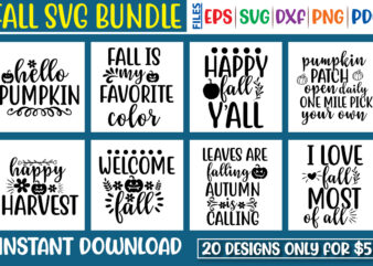Fall SVG Bundle t shirt graphic design
