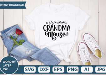 GRANDMA MOUSE SVG Vector for t-shirt