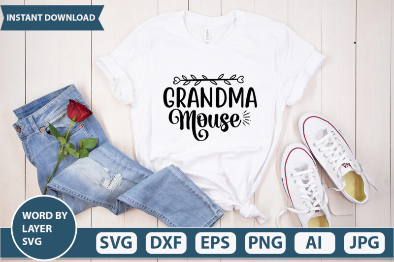 GRANDMA MOUSE SVG Vector for t-shirt