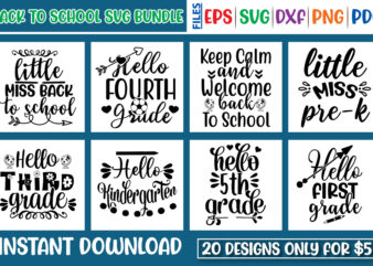 Back to school SVG Bundle t shirt template