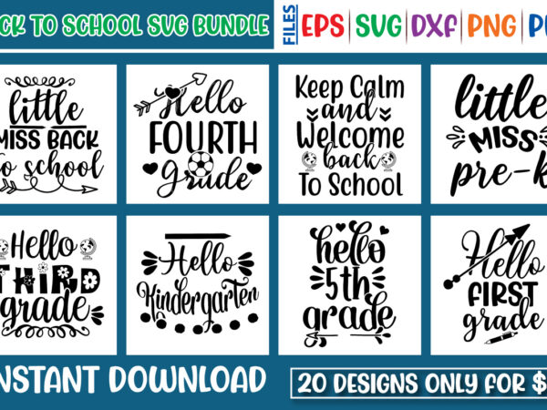 Back to school svg bundle t shirt template