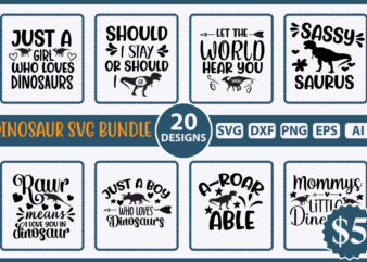 Dinosaur SVG Bundle t shirt vector illustration