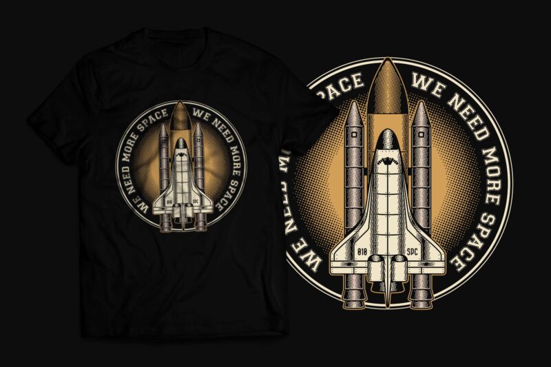 Retro Space Shuttle Tshirt Design