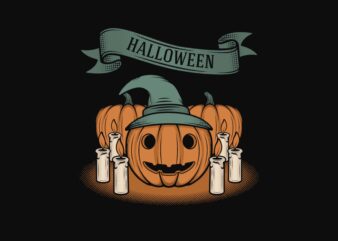 Retro Pumpkin Halloween Jack O Lantern t shirt design online