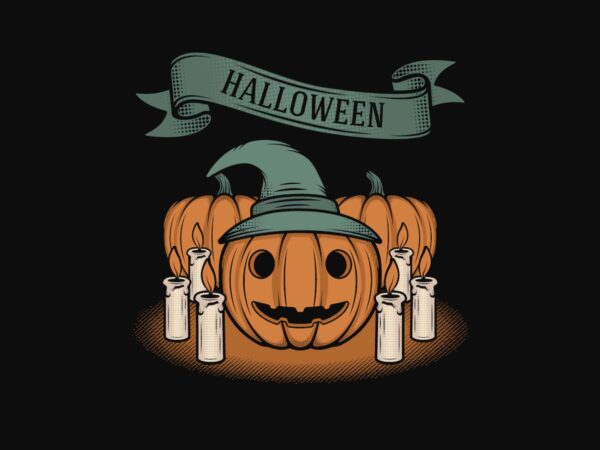Retro pumpkin halloween jack o lantern t shirt design online