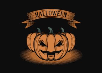 Retro pumpkin halloween jack o lantern