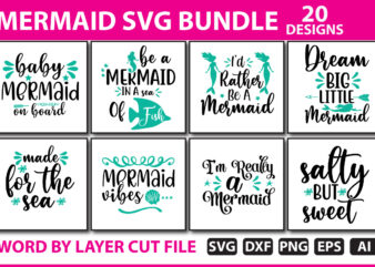 Mermaid SVG Bundle t shirt designs for sale