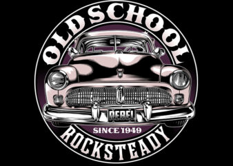 OLD SCHOOL CAR ILLUSTRATION GRAPHIC