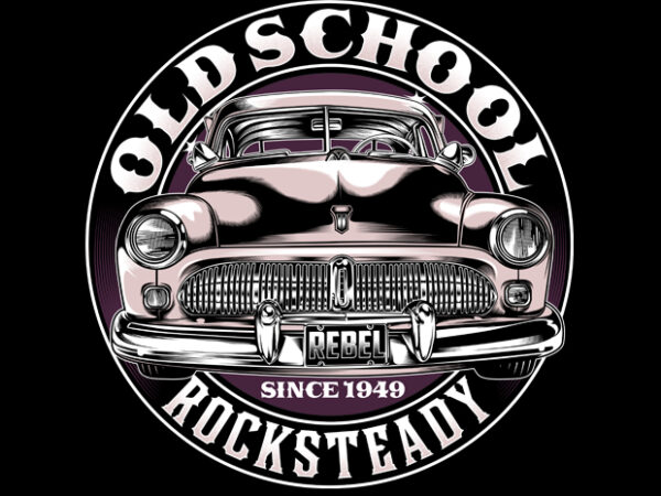 Old school car illustration graphic