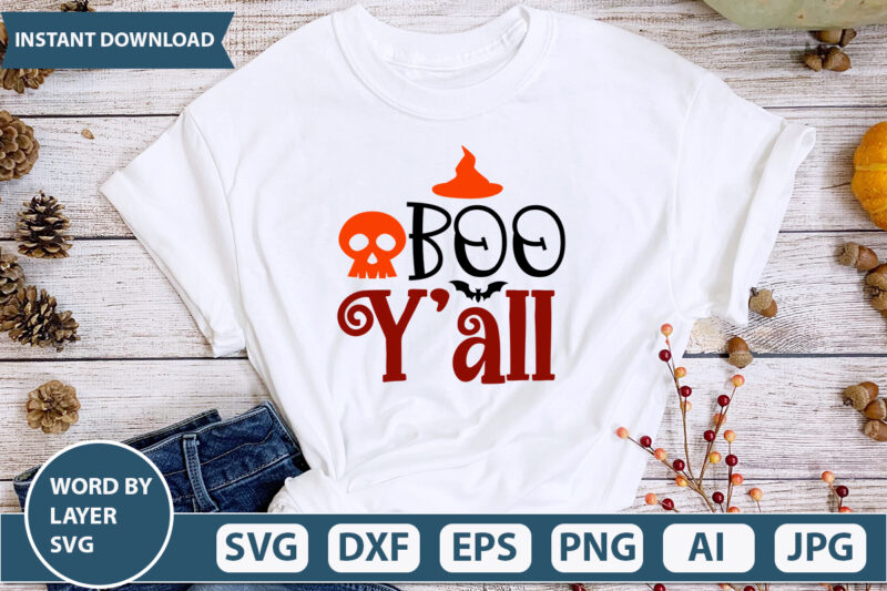 BOO Yall SVG Vector for t-shirt