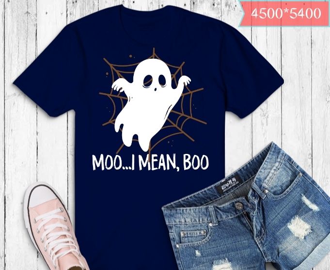 Ghost Cow Moo I Mean Boo Pumpkin Halloween T-shirt design svg, Ghost Cow Moo I Mean Boo Halloween png, Cow Lover T-Shirt eps, halloween costumes 2021, 2022, scary costume, horror