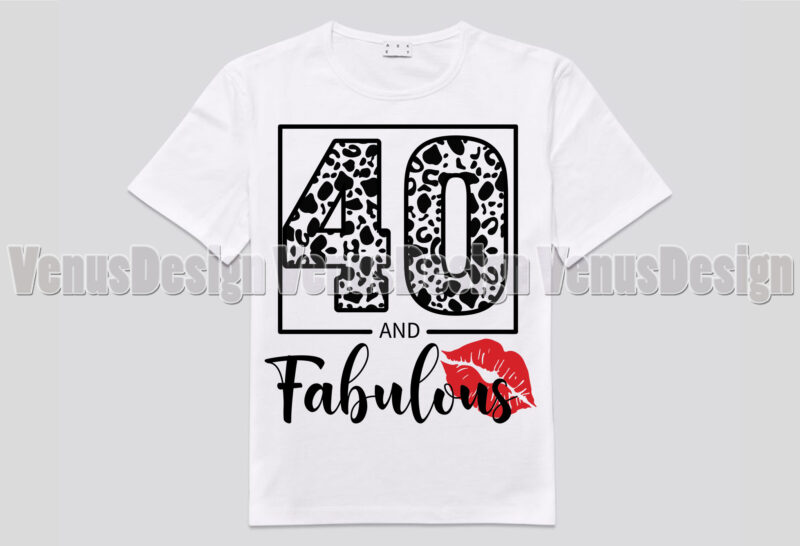 40 And Fabulous Birthday Leopard Print Editable Tshirt Design