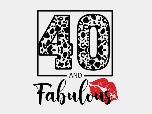 40 and fabulous birthday leopard print editable tshirt design
