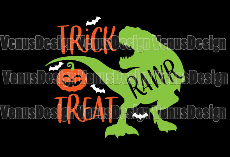 Trick Rawr Treat Dinosaur T Rex Editable Tshirt Design