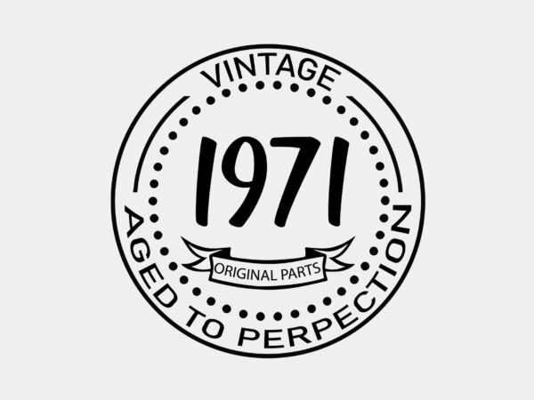 Vintage 1971 aged to perfection editable design