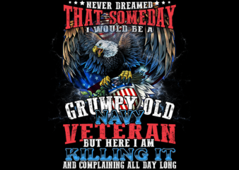 I Would Be A Grumpy Old Navy Veteran t shirt design for sale