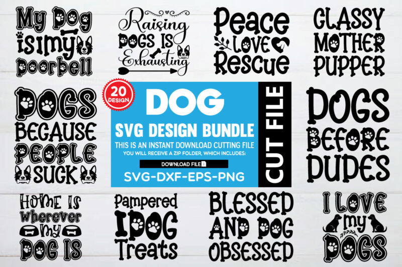 Dog svg bundle t shirt vector illustration