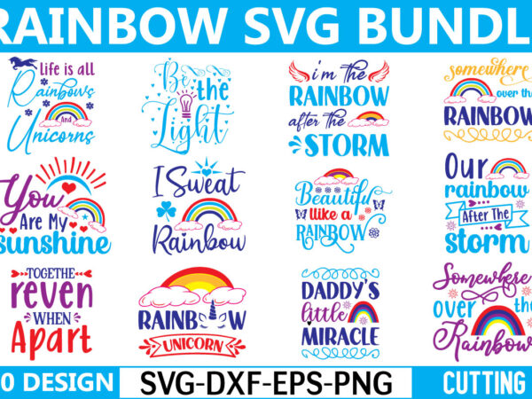 Rainbow svg bundle for sale! t shirt design online