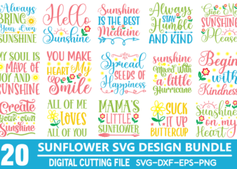 Sunflower SVG Bundle, Sunflower SVG quotes t shirt template vector