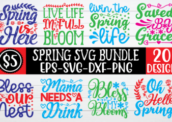 Spring svg bundle t shirt template vector