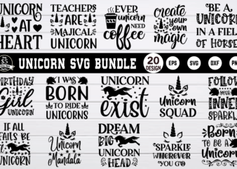 Unicorn svg Design bundle for sale!