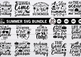 Summer svg bundle t shirt template vector