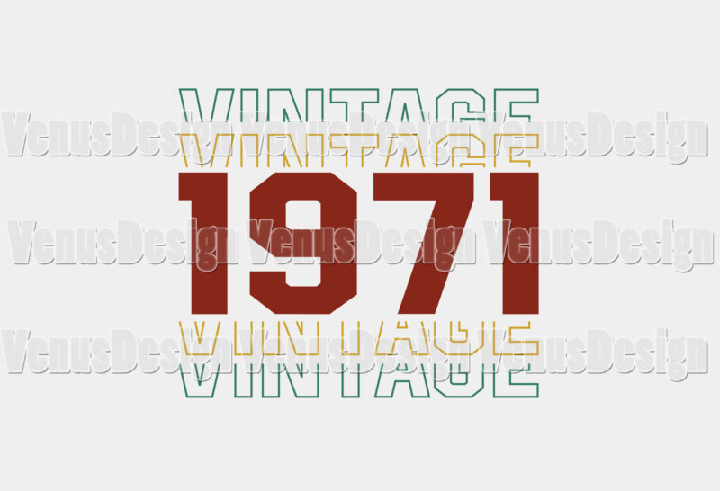 Vintage 1971 Birthday Editable Tshirt Design