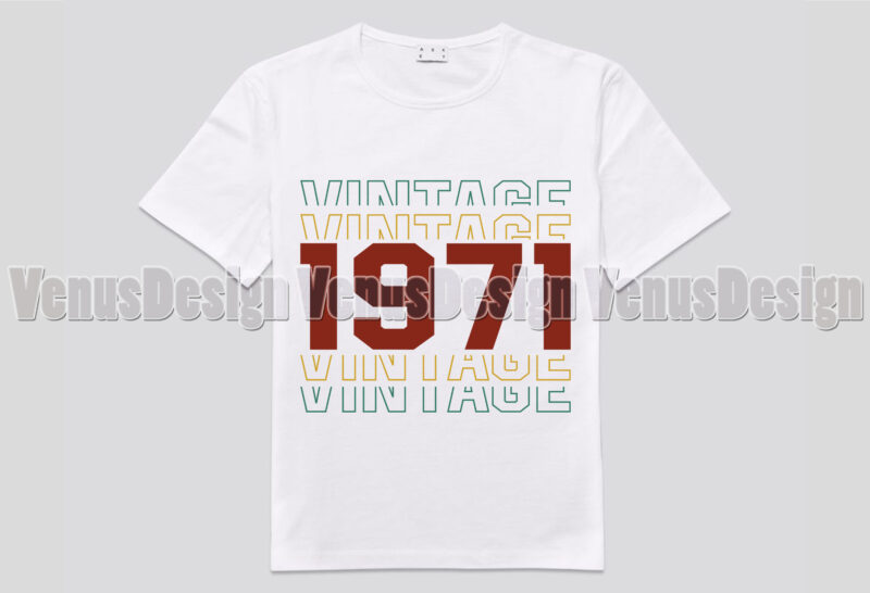 Vintage 1971 Birthday Editable Tshirt Design