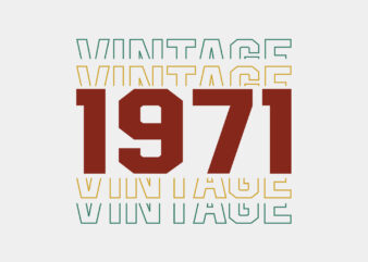 Vintage 1971 Birthday Editable Tshirt Design