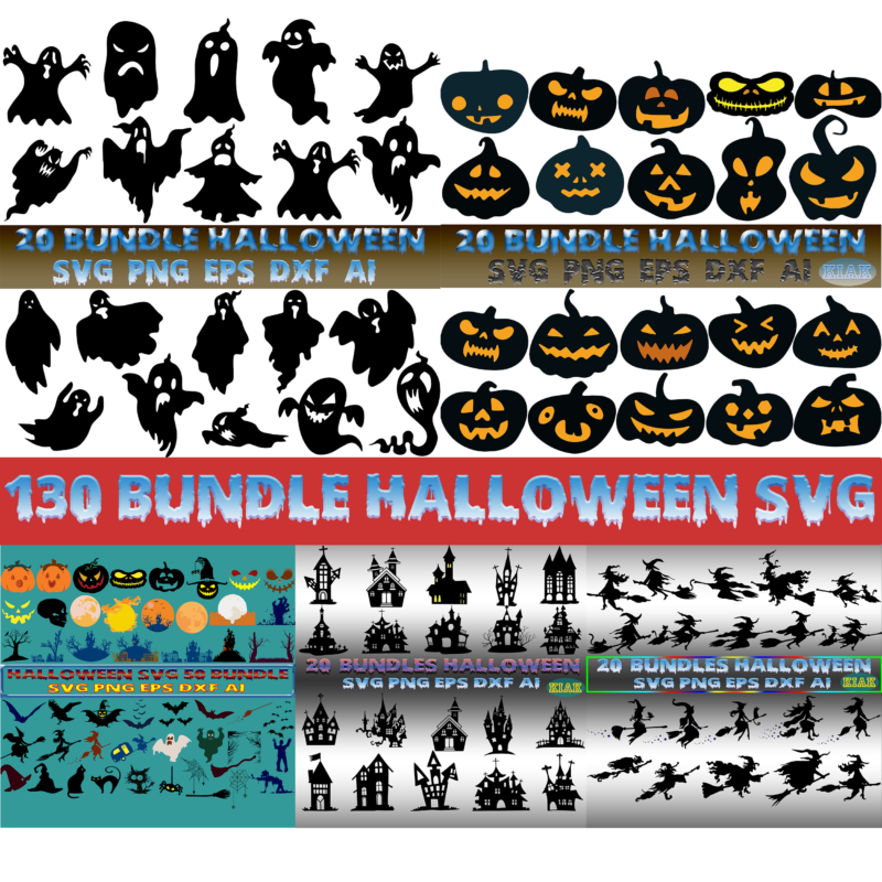 130 Bundle Halloween SVG T-Shirt Design, Halloween SVG Bundle, Halloween Bundles, Bundle Halloween, Bundles Halloween Svg, Pumpkin scary Svg, Pumpkin horror Svg, Halloween Party Svg, Scary Halloween Svg, Spooky Halloween
